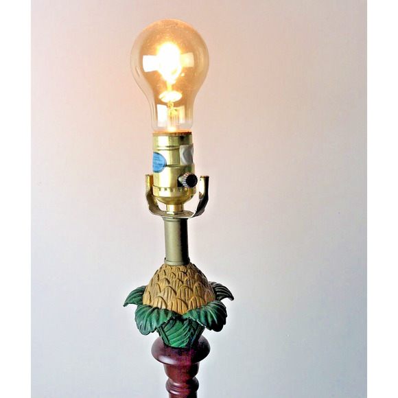 Vintage Artichoke Underwriter Laboratories Table Lamp Kitsch Tropical [Tested] - Picture 6 of 8